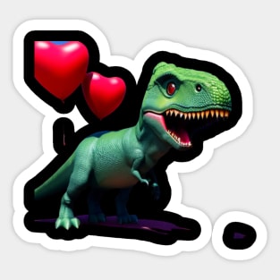 I Steal Hearts Valentines Day T-Rex Dinosaur Sticker